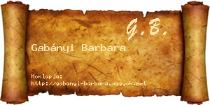 Gabányi Barbara névjegykártya