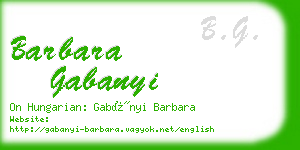 barbara gabanyi business card